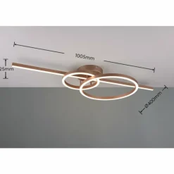 Luminaires Trio Plafonnier Trio MONTILLA LED Brun, 1 lumière, Télécommandes* Éclairage Led