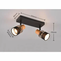 Luminaires Trio Plafonnier Trio NANDINI Noir, 2 lumières* Spots Et Projecteurs