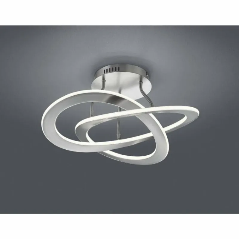 Luminaires Trio Plafonnier Trio OAKLAND LED Nickel mat, 1 lumière* Éclairage Led
