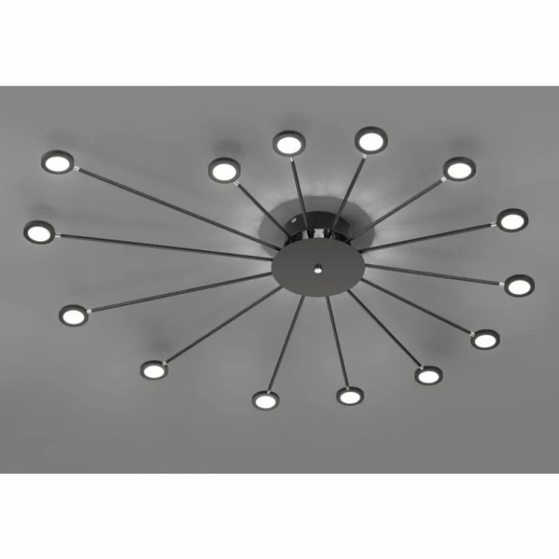 Luminaires Trio Plafonnier Trio Peacock LED Noir, 15 lumières* Éclairage Led