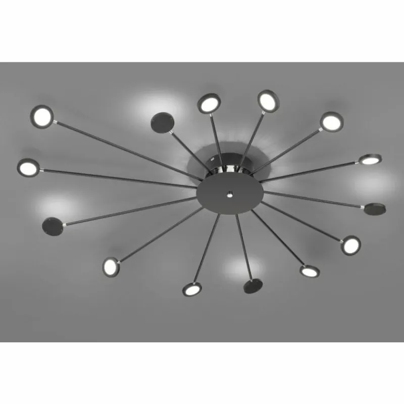 Luminaires Trio Plafonnier Trio Peacock LED Noir, 15 lumières* Éclairage Led