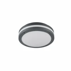 Luminaires Trio Plafonnier Trio Piave LED Anthracite, 1 lumière, Détecteur de mouvement