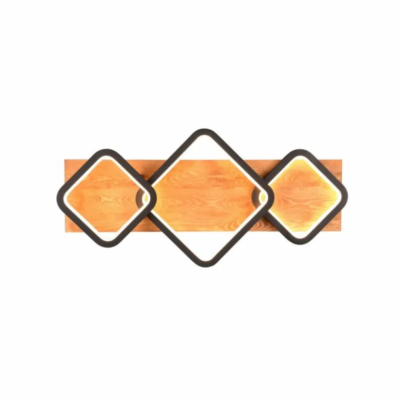 Lampes En Bois-Luminaires Trio Plafonnier Trio Rama LED Écru, Noir, 1 lumière