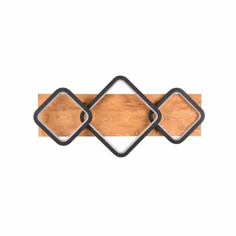 Lampes En Bois-Luminaires Trio Plafonnier Trio Rama LED Écru, Noir, 1 lumière