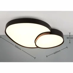 Luminaires Trio Plafonnier Trio RISE LED Noir, 1 lumière, Télécommandes* Éclairage Led