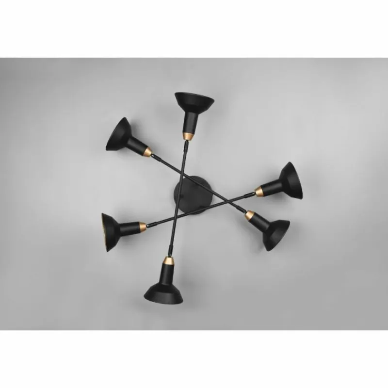 Luminaires Trio Plafonnier Trio Roxie Noir, 6 lumières* Plafonniers