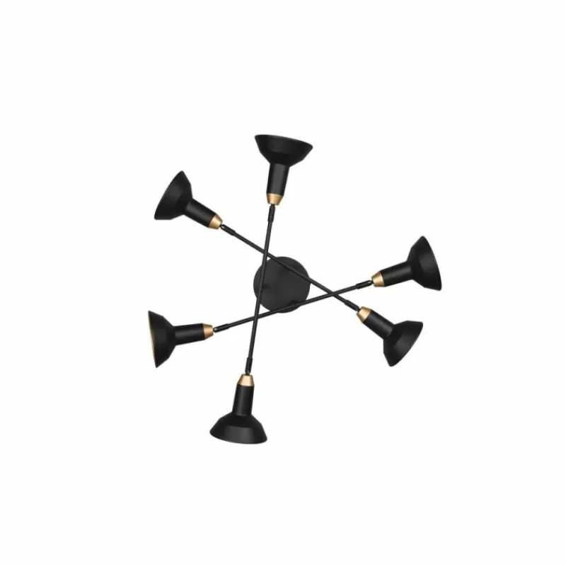 Luminaires Trio Plafonnier Trio Roxie Noir, 6 lumières* Plafonniers