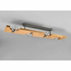 Lampes Vintages & Rétros-Luminaires Trio Plafonnier Trio Tailor Brun foncé, Écru, Nickel mat, 4 lumières