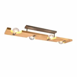 Lampes Vintages & Rétros-Luminaires Trio Plafonnier Trio Tailor Brun foncé, Écru, Nickel mat, 4 lumières