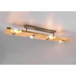 Lampes Vintages & Rétros-Luminaires Trio Plafonnier Trio Tailor Brun foncé, Écru, Nickel mat, 4 lumières