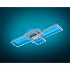 Luminaires Trio Plafonnier Trio THIAGO LED Nickel mat, 1 lumière, Télécommandes, Changeur de couleurs