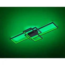 Luminaires Trio Plafonnier Trio THIAGO LED Anthracite, 1 lumière, Télécommandes, Changeur de couleurs