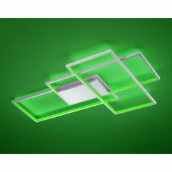 Luminaires Trio Plafonnier Trio THIAGO LED Nickel mat, 1 lumière, Télécommandes, Changeur de couleurs