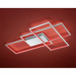 Luminaires Trio Plafonnier Trio THIAGO LED Nickel mat, 1 lumière, Télécommandes, Changeur de couleurs