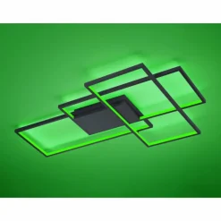 Luminaires Trio Plafonnier Trio THIAGO LED Anthracite, 1 lumière, Télécommandes, Changeur de couleurs