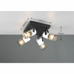 Luminaires Trio Plafonnier Trio TOSH Noir, 4 lumières* Spots Et Projecteurs