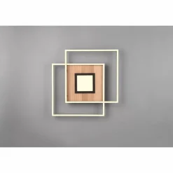 Lampes En Bois-Luminaires Trio Plafonnier Trio Via LED Couleur bois, Noir, 1 lumière, Télécommandes