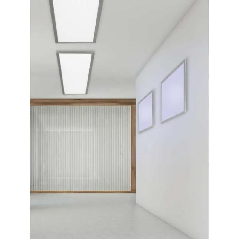 Luminaires Trio Plafonnier Trio WIZ GRIFFIN LED Nickel mat, 1 lumière, Télécommandes, Changeur de couleurs