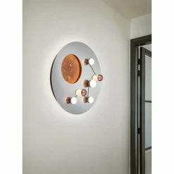 Lampes Dorées-Luminaires Trio Plafonnier Trio Zodiac LED Aluminium brossé, Or, 1 lumière
