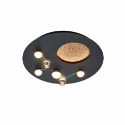 Lampes Dorées-Luminaires Trio Plafonnier Trio Zodiac LED Or, Noir, 1 lumière