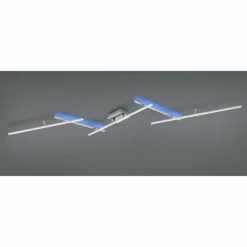 Luminaires Trio Plafonnier Trio-Leuchten Arvin LED Nickel mat, 2 lumières, Télécommandes, Changeur de couleurs* Éclairage Led