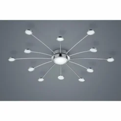 Luminaires Trio Plafonnier Trio-Leuchten Bodrum LED Chrome, 12 lumières, Télécommandes* Éclairage Led