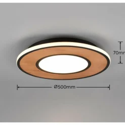 Lampes En Bois-Luminaires Trio Plafonnier Trio-Leuchten Deacon LED Brun, 1 lumière