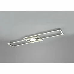 Luminaires Trio Plafonnier Trio-Leuchten Ganado LED Nickel mat, 2 lumières, Télécommandes, Changeur de couleurs* Éclairage Led