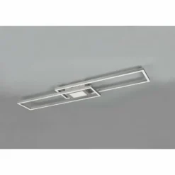 Luminaires Trio Plafonnier Trio-Leuchten Ganado LED Nickel mat, 2 lumières, Télécommandes, Changeur de couleurs* Éclairage Led