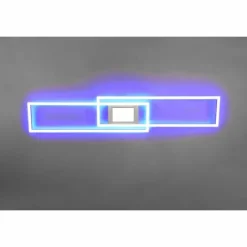 Luminaires Trio Plafonnier Trio-Leuchten Ganado LED Nickel mat, 2 lumières, Télécommandes, Changeur de couleurs* Éclairage Led