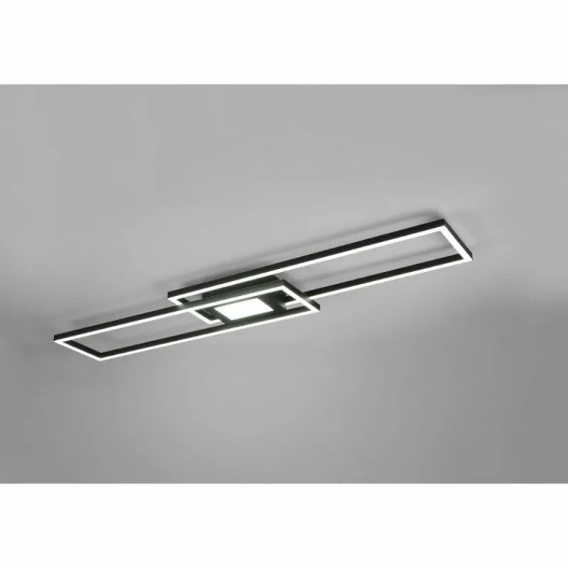 Luminaires Trio Plafonnier Trio-Leuchten Ganado LED Noir, 2 lumières, Télécommandes, Changeur de couleurs* Éclairage Led