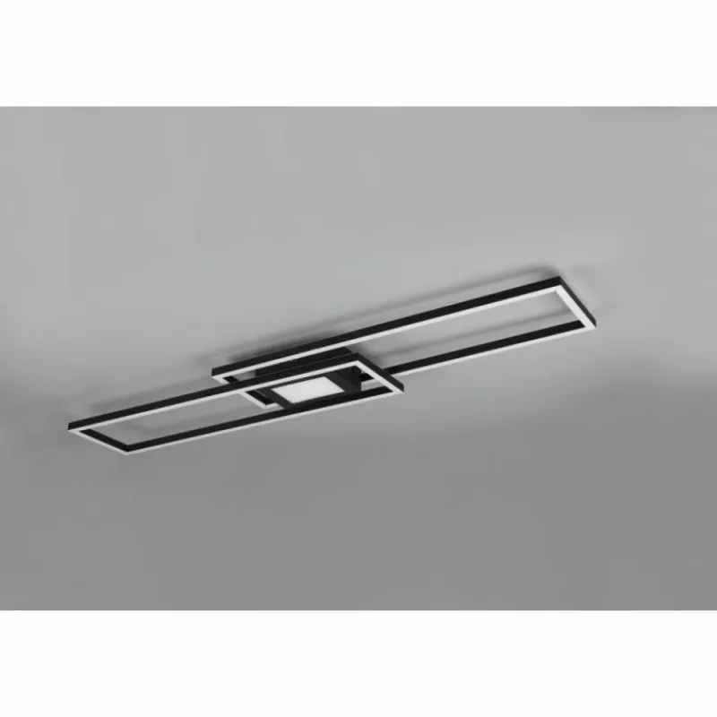 Luminaires Trio Plafonnier Trio-Leuchten Ganado LED Noir, 2 lumières, Télécommandes, Changeur de couleurs* Éclairage Led