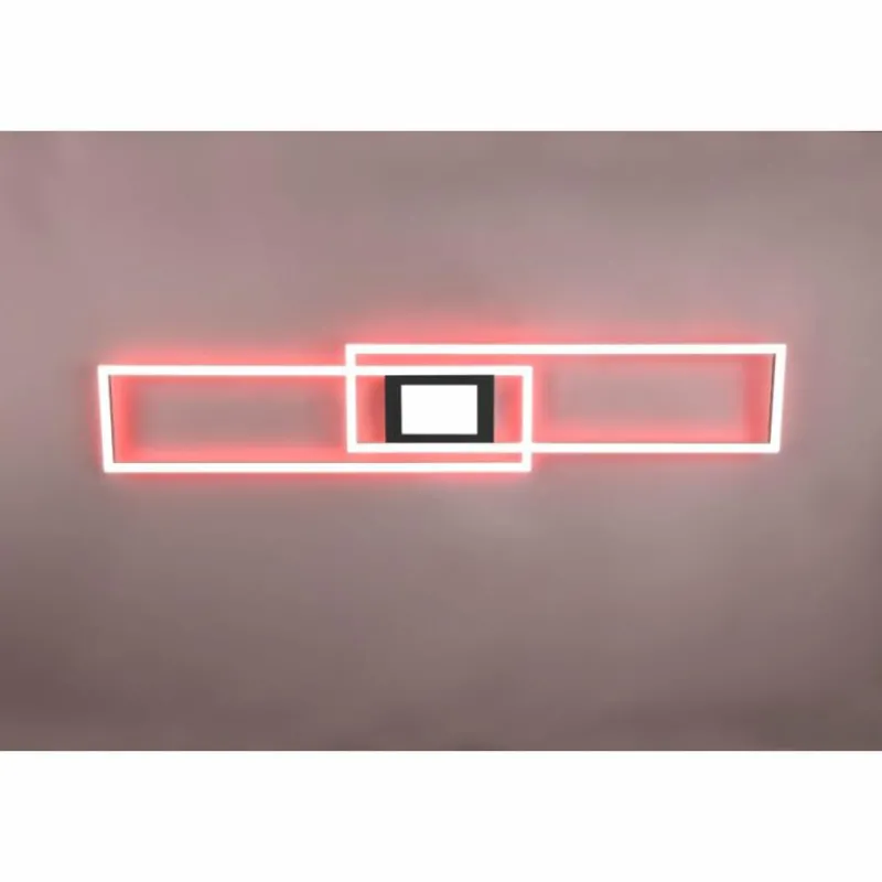 Luminaires Trio Plafonnier Trio-Leuchten Ganado LED Noir, 2 lumières, Télécommandes, Changeur de couleurs* Éclairage Led