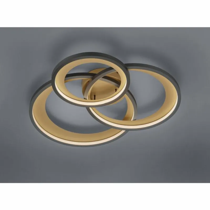 Luminaires Trio Plafonnier Trio-Leuchten Granada LED Noir, 1 lumière* Éclairage Led