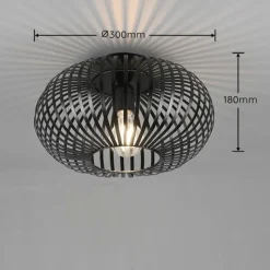 Lampes Vintages & Rétros-Luminaires Trio Plafonnier Trio-Leuchten Johann Noir, 1 lumière