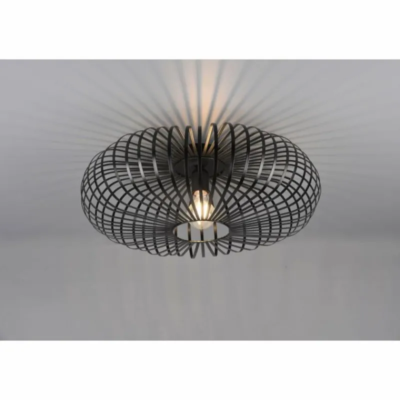 Lampes Vintages & Rétros-Luminaires Trio Plafonnier Trio-Leuchten Johann Noir, 1 lumière