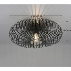Lampes Vintages & Rétros-Luminaires Trio Plafonnier Trio-Leuchten Johann Noir, 1 lumière