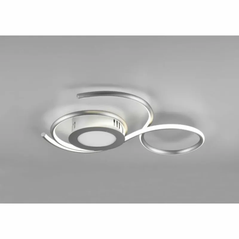 Luminaires Trio Plafonnier Trio-Leuchten Jive LED Nickel mat, 1 lumière, Télécommandes* Éclairage Led