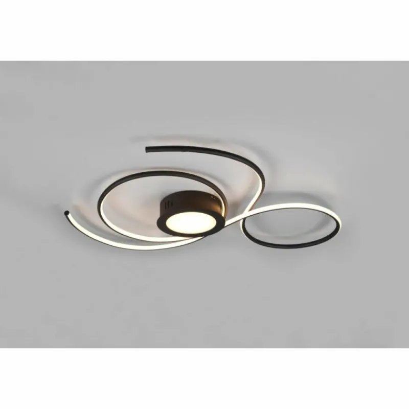 Luminaires Trio Plafonnier Trio-Leuchten Jive LED Noir, 1 lumière, Télécommandes* Éclairage Led