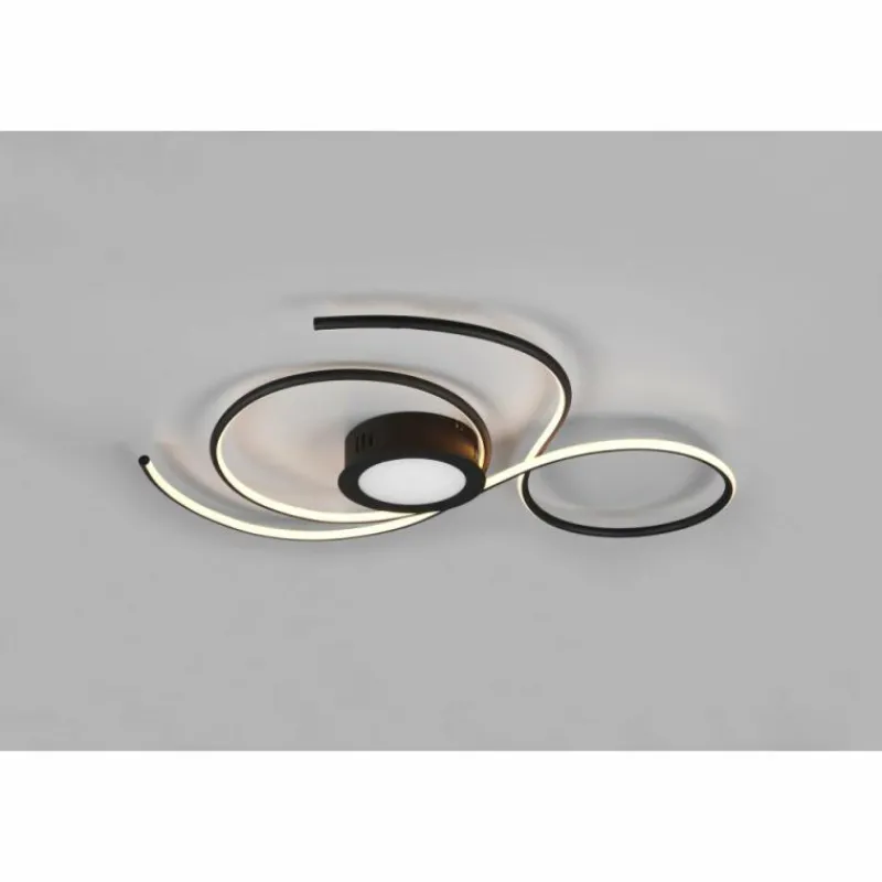 Luminaires Trio Plafonnier Trio-Leuchten Jive LED Noir, 1 lumière, Télécommandes* Éclairage Led