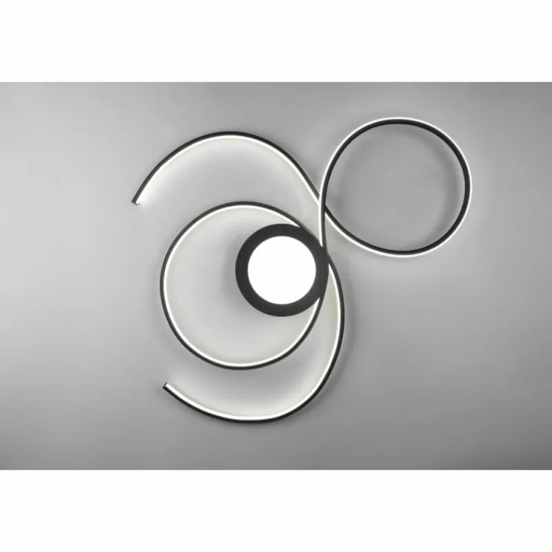 Luminaires Trio Plafonnier Trio-Leuchten Jive LED Noir, 1 lumière, Télécommandes* Éclairage Led