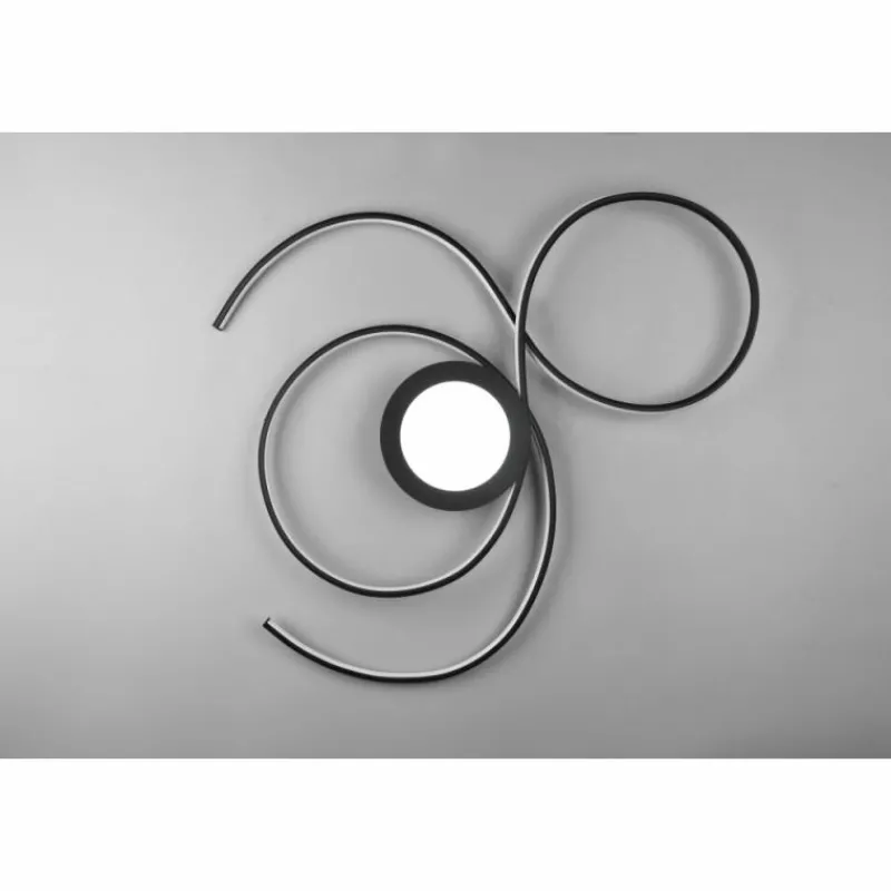 Luminaires Trio Plafonnier Trio-Leuchten Jive LED Noir, 1 lumière, Télécommandes* Éclairage Led