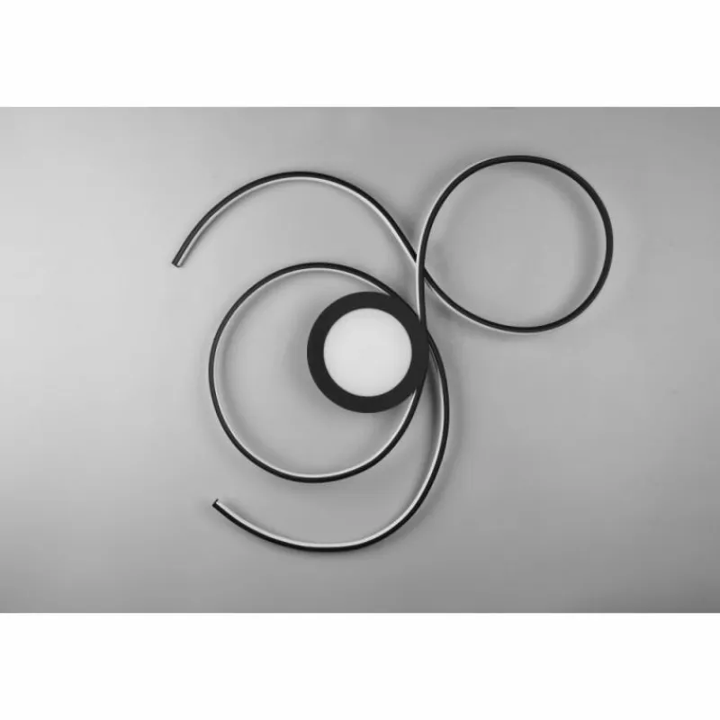 Luminaires Trio Plafonnier Trio-Leuchten Jive LED Noir, 1 lumière, Télécommandes* Éclairage Led