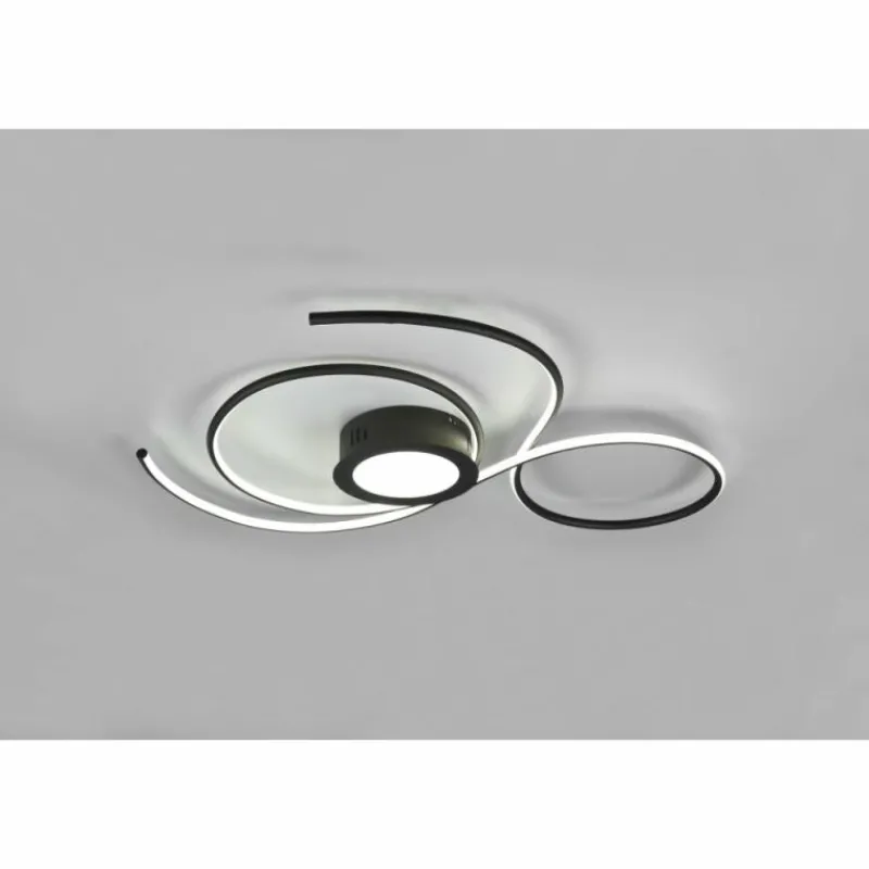 Luminaires Trio Plafonnier Trio-Leuchten Jive LED Noir, 1 lumière, Télécommandes* Éclairage Led