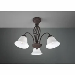 Luminaires Trio Plafonnier Trio-Leuchten Rustica Rouille, 3 lumières