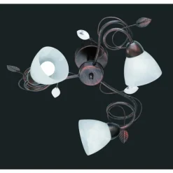 Luminaires Trio Plafonnier Trio-Leuchten Traditio Brun foncé, Rouille, 3 lumières