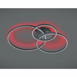 Luminaires Trio Plafonnier Trio-Leuchten Winona LED Noir, 2 lumières, Télécommandes, Changeur de couleurs* Éclairage Led