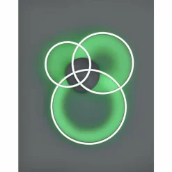 Luminaires Trio Plafonnier Trio-Leuchten Winona LED Noir, 2 lumières, Télécommandes, Changeur de couleurs* Éclairage Led