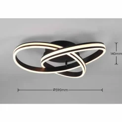 Luminaires Trio Plafonnier Trio-Leuchten Yara LED Noir, 1 lumière* Éclairage Led