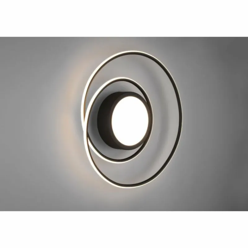 Luminaires Trio Plafonnier Trio-Leuchten Yava LED Noir, 1 lumière, Télécommandes* Éclairage Led